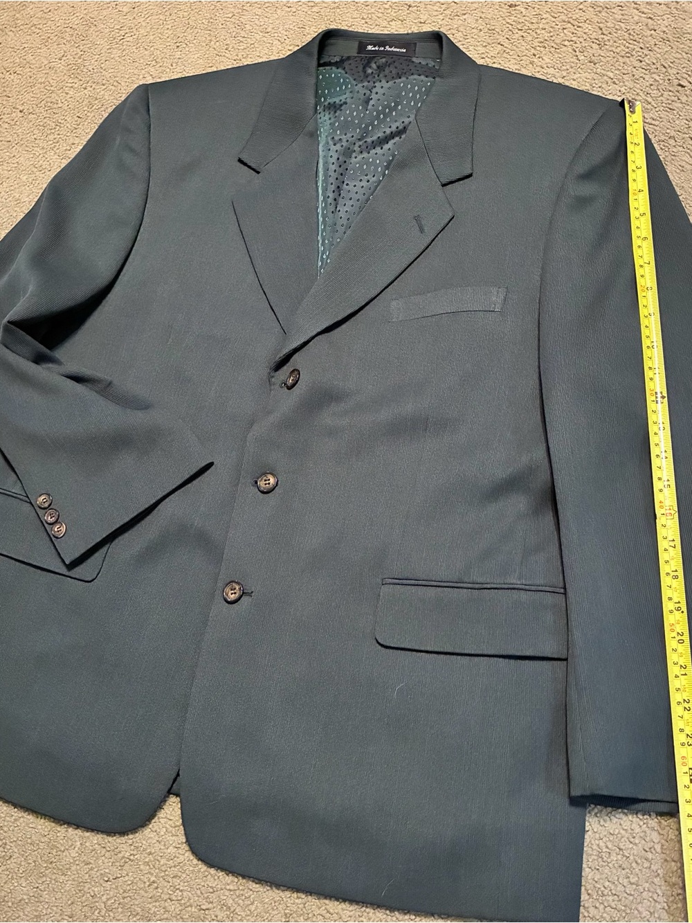 Florenzi Stylish 2 Piece Suit Men’s 46R 40x32 Green 3 Button Blazer Classic - Picture 7 of 16